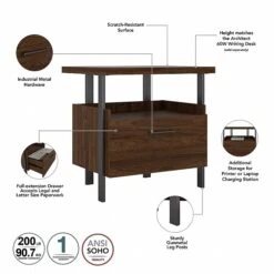 Bush Furniture Architect 1-Drawer Lateral File Cabinet, Not Assembled, Letter/Legal, Modern Walnut, 30.35" (ACF131MW-03) -Office Supplies Shop sp116080851 sc7