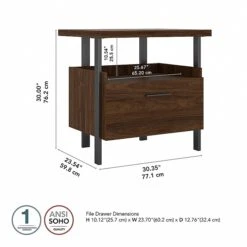 Bush Furniture Architect 1-Drawer Lateral File Cabinet, Not Assembled, Letter/Legal, Modern Walnut, 30.35" (ACF131MW-03) -Office Supplies Shop sp116080853 sc7