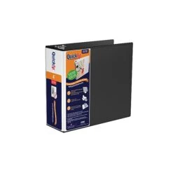 Stride QuickFit 4" D-Ring View Binder, Black (87051)