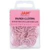 JAM Paper® Colored Circular Paper Clips, Round Paperclips, Baby Pink, 2 Packs Of 50 (2187132B)