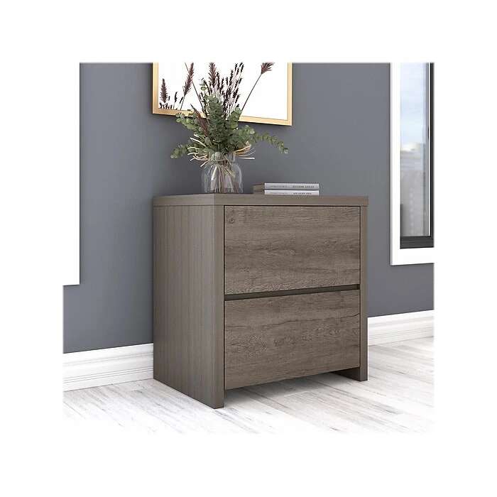 Bush Furniture Bristol 2-Drawer Lateral File Cabinet, Letter/Legal, Restored Gray/Thread Gray, 29" (BRF129RT-03) 2 Bush Furniture Bristol 2-Drawer Lateral File Cabinet, Letter/Legal, Restored Gray/Thread Gray, 29" (BRF129RT-03) - Image 2