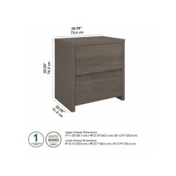 Bush Furniture Bristol 2-Drawer Lateral File Cabinet, Letter/Legal, Restored Gray/Thread Gray, 29" (BRF129RT-03) 12 Bush Furniture Bristol 2-Drawer Lateral File Cabinet, Letter/Legal, Restored Gray/Thread Gray, 29" (BRF129RT-03) -Office Supplies Shop sp123622190 sc7