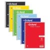 Oxford 1 Subject Notebooks, 8" X 10.5", Wide Ruled, 70 Sheets, Assorted Colors, 6/Pack (ESS65002-6)