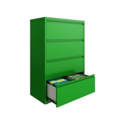 Hirsh HL10000 Series 4-Drawer Lateral File Cabinet, Locking, Letter/Legal, Screaming Green, 36" (24256) -Office Supplies Shop sp126585508 sc7
