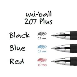 Uni-ball Uniball 207 Plus+ Retractable Gel Pens, Medium Point, 0.7mm, Black Ink, 4 Pack (70141) -Office Supplies Shop sp126688209 sc7
