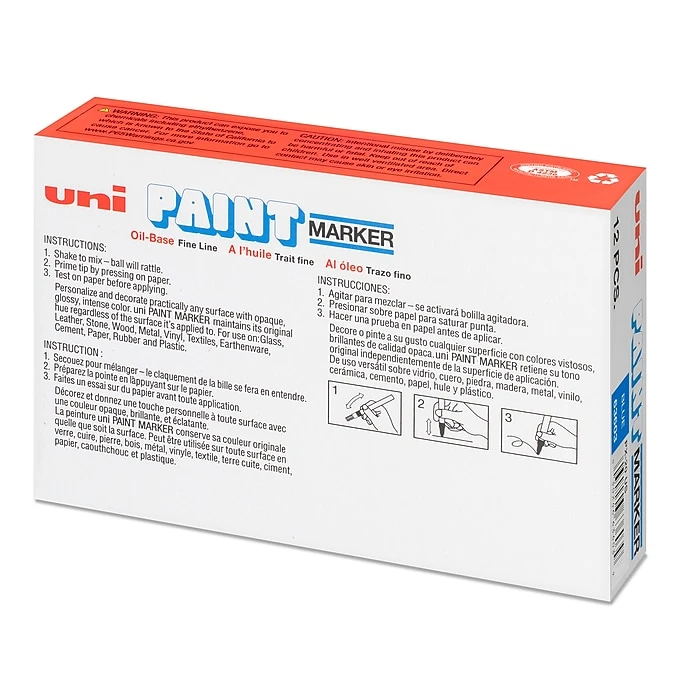 Uni Paint Marker, Bullet Point, Blue, Dozen (63603DZ) 2 Uni Paint Marker, Bullet Point, Blue, Dozen (63603DZ) - Image 2