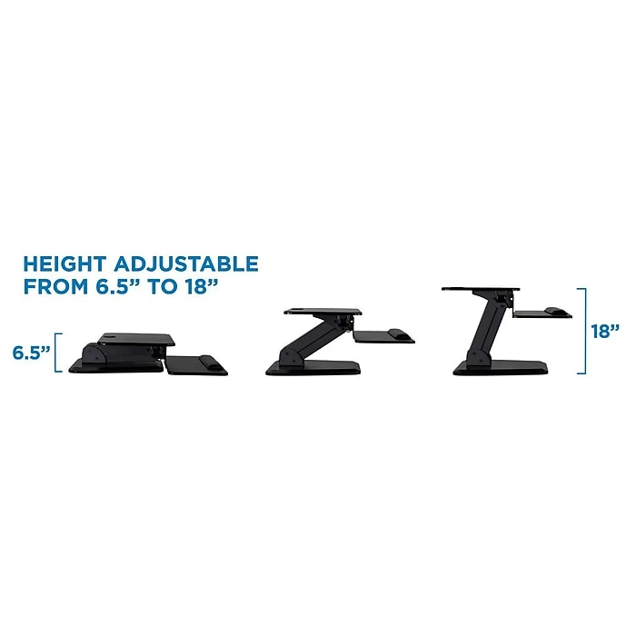 Mount-It! 6.5" To 18"H Sit & Stand Desk Converter, Black (MI-7916) 6 Mount-It! 6.5" To 18"H Sit & Stand Desk Converter, Black (MI-7916) - Image 6