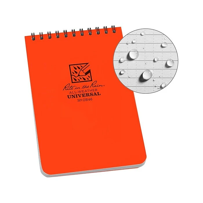 Rite In The Rain All-Weather Pocket Notebook, 4" X 6", 50 Sheets, Blaze Orange (OR46) 2 Rite In The Rain All-Weather Pocket Notebook, 4" X 6", 50 Sheets, Blaze Orange (OR46) - Image 2