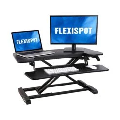 FlexiSpot AlcoveRiser 5"-20" Standing Desk Converter, Black (M732-E)