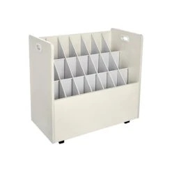 AdirOffice 21-Slot Roll File Cabinet, Mobile, Specialty, White, 15.75" (625-WHI)
