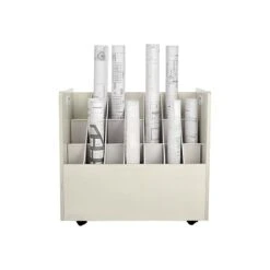 AdirOffice 21-Slot Roll File Cabinet, Mobile, Specialty, White, 15.75" (625-WHI) -Office Supplies Shop sp129217092 sc7