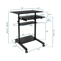 Mount-It! 37"-55" Adjustable Desk, Black (MI-7998B) -Office Supplies Shop sp130659018 sc7