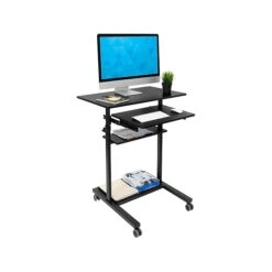 Mount-It! 37"-55" Adjustable Desk, Black (MI-7998B) -Office Supplies Shop sp130659020 sc7