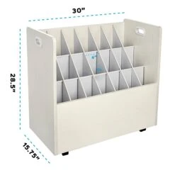 AdirOffice 21-Slot Roll File Cabinet, Mobile, Specialty, White, 15.75" (625-WHI) -Office Supplies Shop sp134865926 sc7