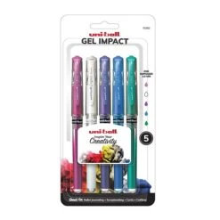 Uni-ball Gel Impact 1MM Metallic, Assorted Ink, 5 Pack (70149)