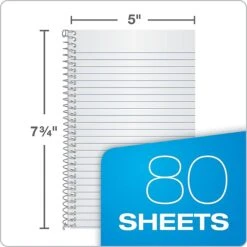 Oxford 1-Subject 5" X 7.75", College Ruled, 80 Sheets, Blue (TOP 65119) 11 Oxford 1-Subject 5" X 7.75", College Ruled, 80 Sheets, Blue (TOP 65119) -Office Supplies Shop sp137856366 sc7