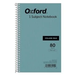 Oxford 1-Subject 5" X 7.75", College Ruled, 80 Sheets, Blue (TOP 65119)