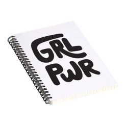 DENY Designs Grl Pwr Black And White By Phirst Notebook, 5.5" X 8.25", Dotted, 40 Sheets (71265-nobs01)
