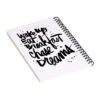 DENY Designs Wake Up By Kal Barteski Notebook, 5.5" X 8.25", Dotted, 40 Sheets, White/Black (58761-nobs01)