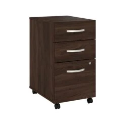 Bush Business Furniture Studio C 3 Drawer Mobile File Cabinet, Black Walnut (SCF216BWSU)