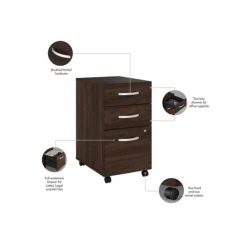 Bush Business Furniture Studio C 3 Drawer Mobile File Cabinet, Black Walnut (SCF216BWSU) -Office Supplies Shop sp143680578 sc7
