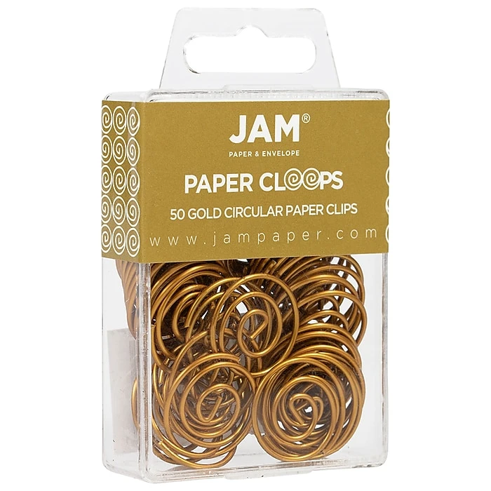 JAM Paper Circular Small Paper Clips, Gold, 2 Packs Of 50 (21832062B) 2 JAM Paper Circular Small Paper Clips, Gold, 2 Packs Of 50 (21832062B) - Image 2