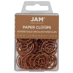JAM Paper Circular Small Paper Clips, Rose Gold, 2 Packs Of 50 (21832061B)