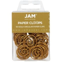 JAM Paper Circular Small Paper Clips, Gold, 2 Packs Of 50 (21832062B)