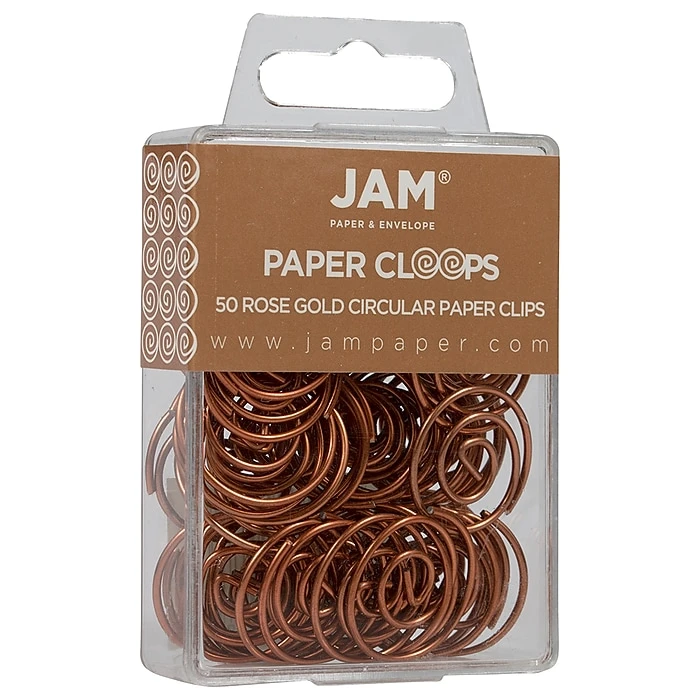 JAM Paper Circular Small Paper Clips, Rose Gold, 2 Packs Of 50 (21832061B) 2 JAM Paper Circular Small Paper Clips, Rose Gold, 2 Packs Of 50 (21832061B) - Image 2