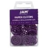 JAM Paper Colored Circular Paper Clips, Round Paperclips, Purple, 2 Packs Of 50 (2187137B)