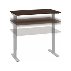 Bush Business Furniture Move 40 Series 28"-48" Adjustable Standing Desk, Black Walnut/Cool Gray Metallic (M4S4830BWSK)
