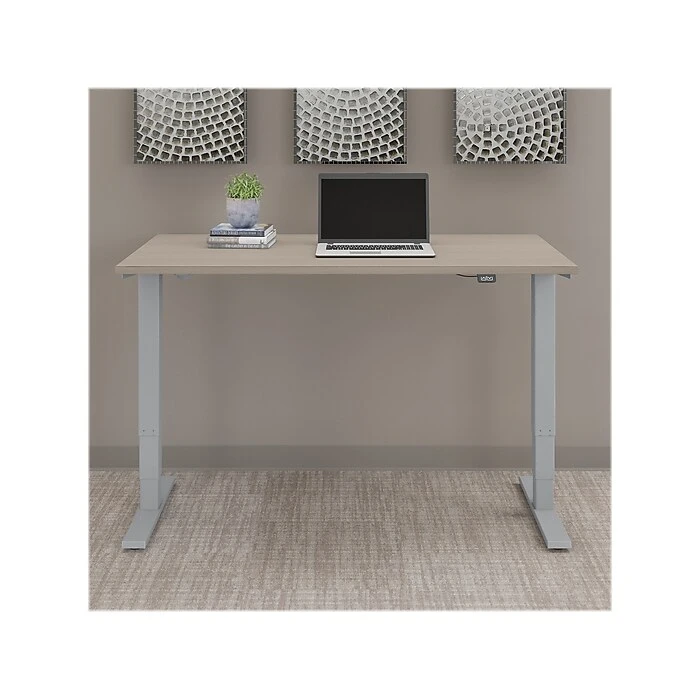 Bush Business Furniture Move 40 Series 28"-48" Adjustable Standing Desk, Sand Oak/Cool Gray Metallic (M4S6030SOSK) 2 Bush Business Furniture Move 40 Series 28"-48" Adjustable Standing Desk, Sand Oak/Cool Gray Metallic (M4S6030SOSK) - Image 2