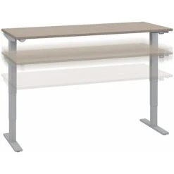 Bush Business Furniture Move 40 Series 28"-48" Adjustable Standing Desk, Sand Oak/Cool Gray Metallic (M4S7230SOSK)