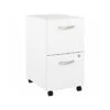 Bush Business Furniture Hybrid 2-Drawer Mobile File Cabinet, Letter/Legal, White, 20" (HYF116WHSU-Z)