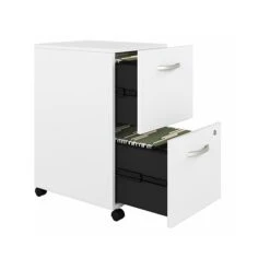 Bush Business Furniture Hybrid 2-Drawer Mobile File Cabinet, Letter/Legal, White, 20" (HYF116WHSU-Z) -Office Supplies Shop sp147608320 sc7