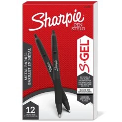 Sharpie S-Gel Metal RT Gel Pen, Medium Point, Black Ink, Dozen (2153580)