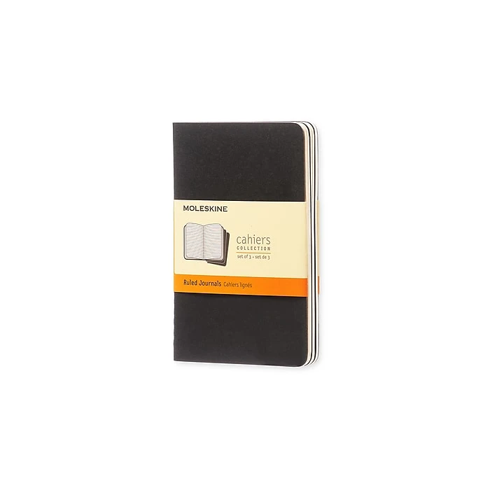 Moleskine Cahier Soft Cover Journal, 3.5" X 5.5", Black, 3/Pack (704895) 1 Moleskine Cahier Soft Cover Journal, 3.5" X 5.5", Black, 3/Pack (704895)