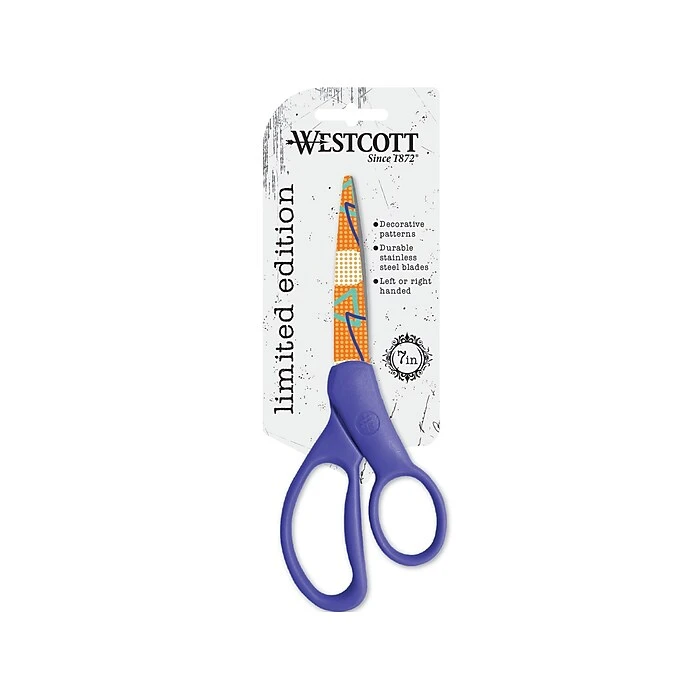 Westcott Fun And Fashion 8.66" Stainless Steel Scissors, Blunt Tip, Blue (16402) 1 Westcott Fun And Fashion 8.66" Stainless Steel Scissors, Blunt Tip, Blue (16402)