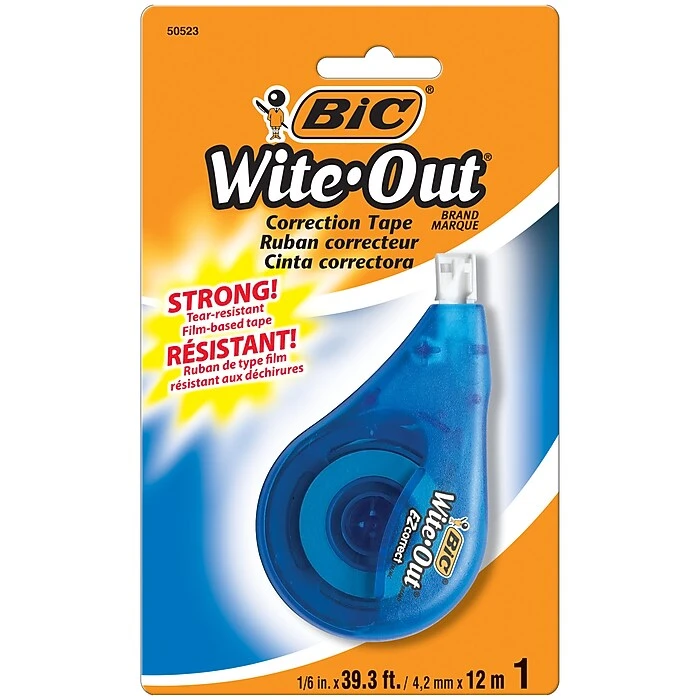 BIC Wite-Out EZ Correct Correction Tape, White, Pack Of 6 (BICWOTAPP11-6) 2 BIC Wite-Out EZ Correct Correction Tape, White, Pack Of 6 (BICWOTAPP11-6) - Image 2