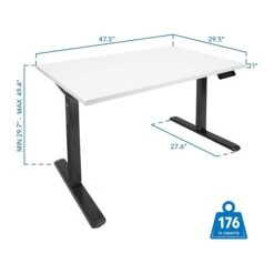 Mount-It! 30"-49"H Adjustable Electric Sit-Stand Desk, White/Black (MI-18063) 8 Mount-It! 30"-49"H Adjustable Electric Sit-Stand Desk, White/Black (MI-18063) -Office Supplies Shop sp161464411 sc7