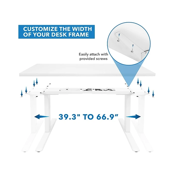 Mount-It! 25"-51"H Adjustable Electric Sit-Stand Desk, White (MI-18067) 2 Mount-It! 25"-51"H Adjustable Electric Sit-Stand Desk, White (MI-18067) - Image 2