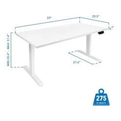 Mount-It! 25"-51"H Adjustable Electric Sit-Stand Desk, White (MI-18067) 8 Mount-It! 25"-51"H Adjustable Electric Sit-Stand Desk, White (MI-18067) -Office Supplies Shop sp161464420 sc7