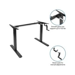 Mount-It! 30"-50"H Adjustable Hand Crank Sit-Stand Desk, White/Black (MI-18070) -Office Supplies Shop sp161464425 sc7