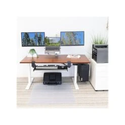 Mount-It! 25"-51"H Adjustable Electric Sit-Stand Desk, Brown/White (MI-18068) -Office Supplies Shop sp161464444 sc7