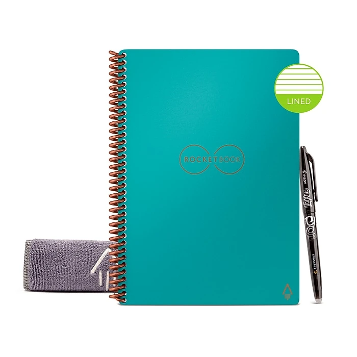 Rocketbook Core Executive Notebook, 6" X 8.8", College-Ruled, 18 Sheets, Neptune Teal (EVR2-E-RC-CCE-FR) 1 Rocketbook Core Executive Notebook, 6" X 8.8", College-Ruled, 18 Sheets, Neptune Teal (EVR2-E-RC-CCE-FR)