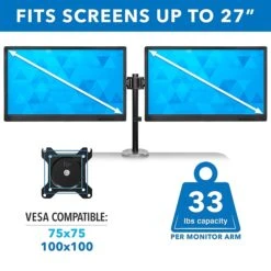 Mount-It! 36"W Standing Desk Converter With Dual Monitor Stand, Plastic/Steel (MI-7934) -Office Supplies Shop sp163926886 sc7