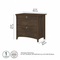 Bush Furniture Salinas 2-Drawer Lateral File Cabinet, Letter/Legal, Ash Brown, 31.73" (SAF132ABR-03) -Office Supplies Shop sp164749924 sc7