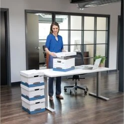 Bankers Box Medium-Duty Corrugated File Storage Boxes, Lift-Off Lid, Letter Size, White/Blue, 20/Carton (0070110) 11 Bankers Box Medium-Duty Corrugated File Storage Boxes, Lift-Off Lid, Letter Size, White/Blue, 20/Carton (0070110) -Office Supplies Shop sp165492547 sc7