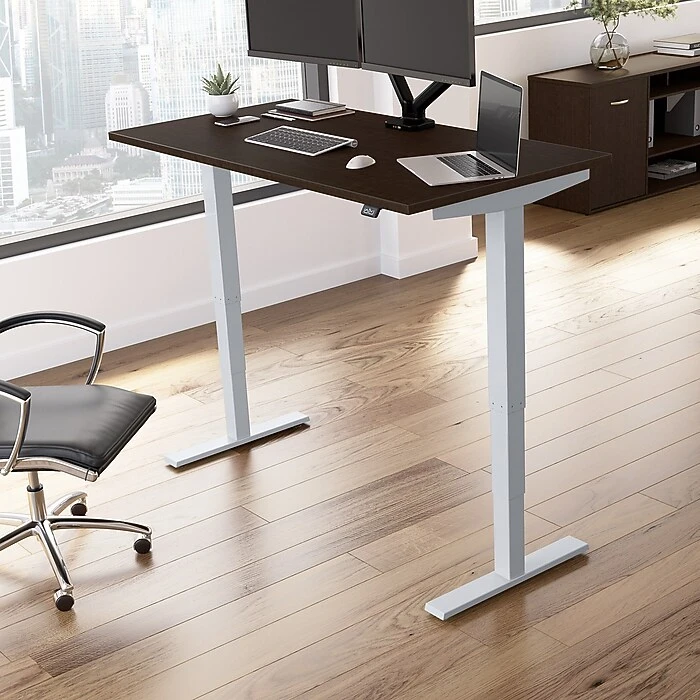 Bush Business Furniture Move 40 Series 28"-48" Adjustable Standing Desk, Mocha Cherry/Cool Gray Metallic (M4S6030MRSK) 2 Bush Business Furniture Move 40 Series 28"-48" Adjustable Standing Desk, Mocha Cherry/Cool Gray Metallic (M4S6030MRSK) - Image 2