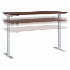 Bush Business Furniture Move 40 Series 28''-48'' Adjustable Standing Desk, Hansen Cherry/Cool Gray Metallic (M4S7230HCSK)